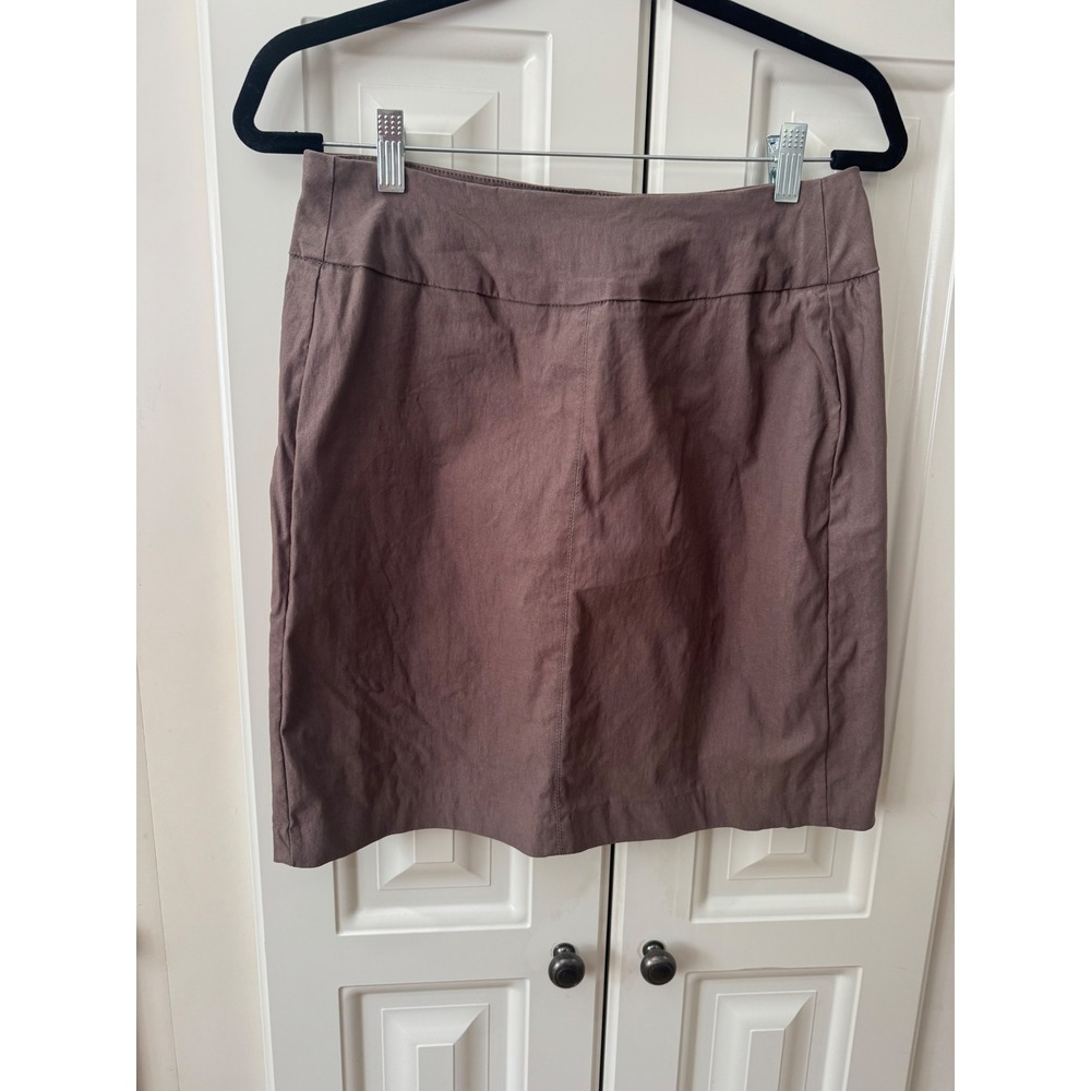Lulu B Brown Career Pencil Skirt size‎ 4 Stretch Pull On Knee Length EUC